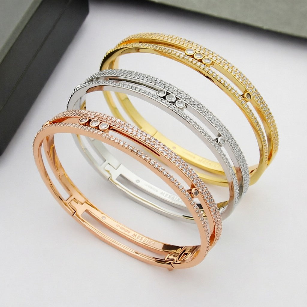 [LunaMar]MOVE ROMANE PAVÉ DIAMOND BANGLE BRACELET