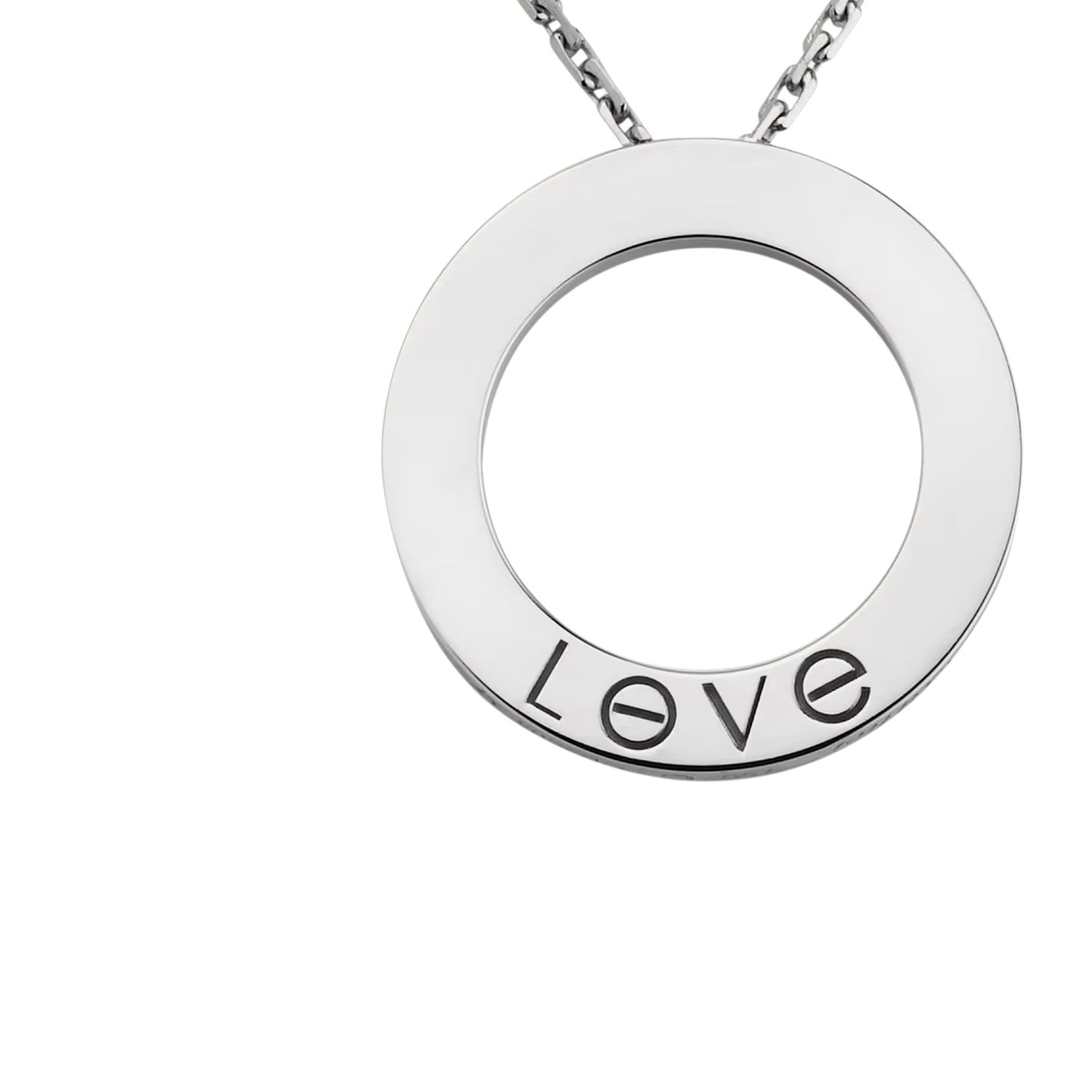 [LunaMar]LOVE LARGE CIRCULAR PENDANT NECKLACE