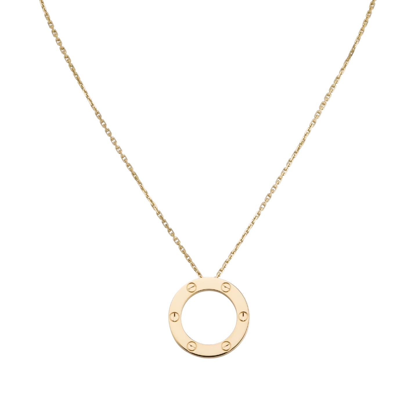 [LunaMar]LOVE LARGE CIRCULAR PENDANT NECKLACE