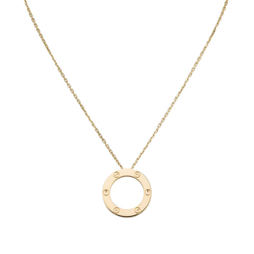 [LunaMar]LOVE LARGE CIRCULAR PENDANT NECKLACE