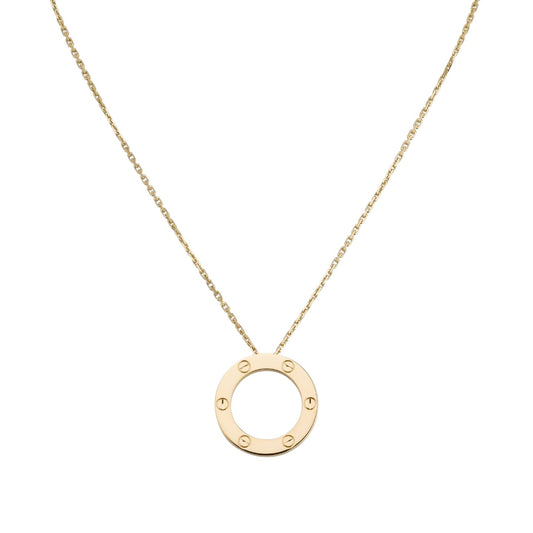 [LunaMar]LOVE LARGE CIRCULAR PENDANT NECKLACE