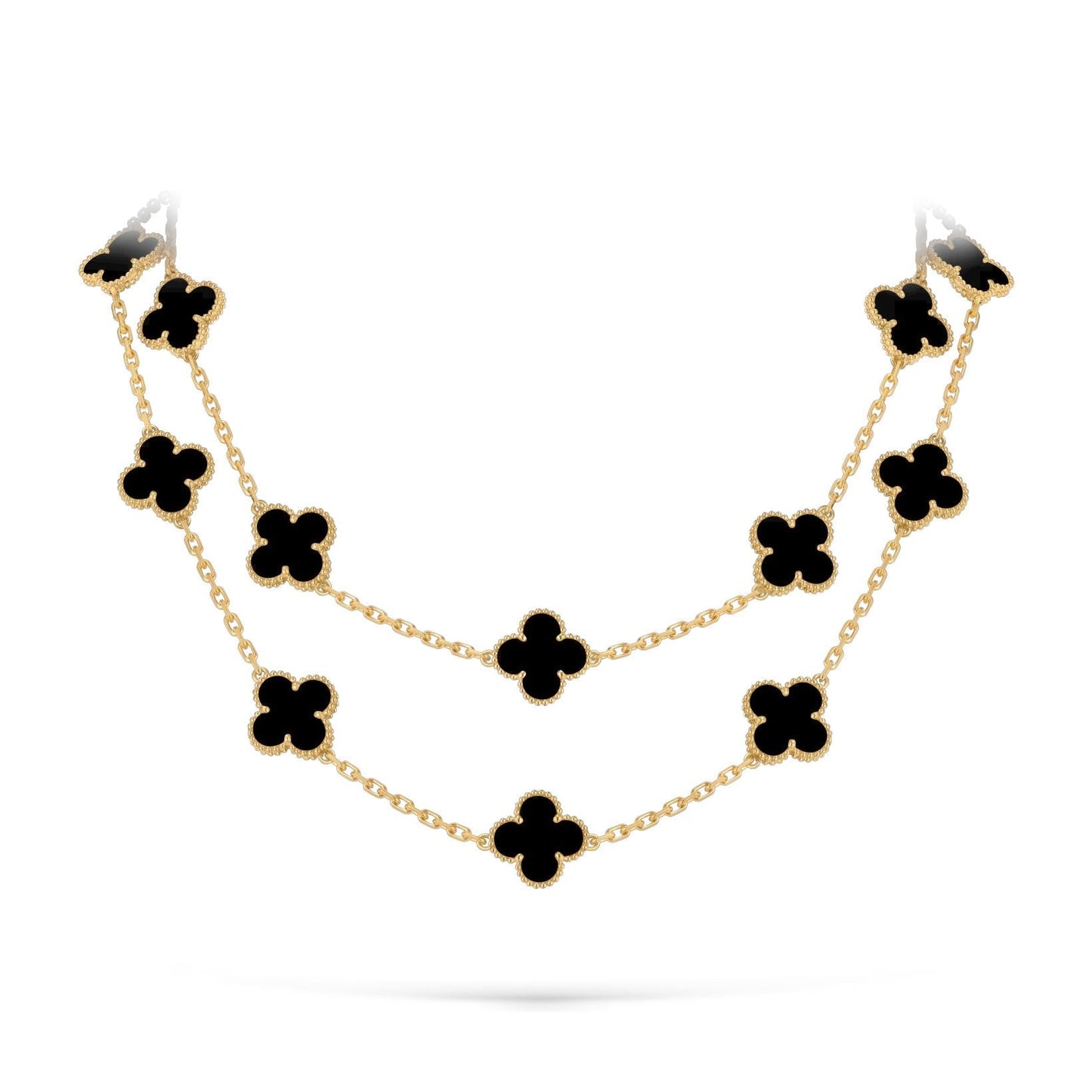 [LunaMar]CLASSIC 20-MOTIF LUCKY CLOVER LONG NECKLACE GOLD COLLECTION