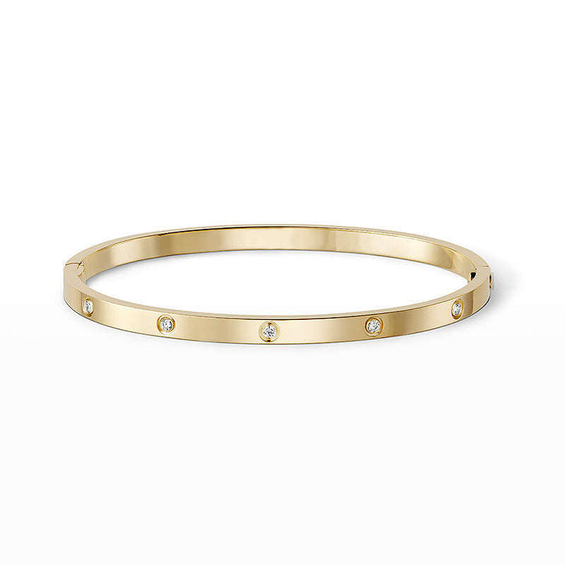 [LunaMar]LOVE 3.65MM SMALL MODEL BANGLE - 10-DIAMOND