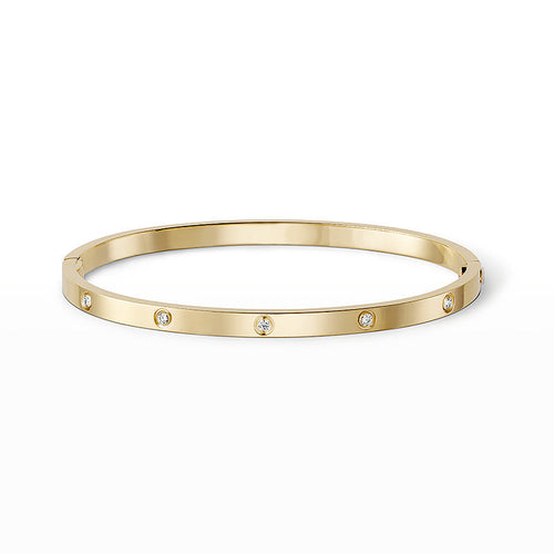 [LunaMar]LOVE 3.65MM SMALL MODEL BANGLE - 10-DIAMOND
