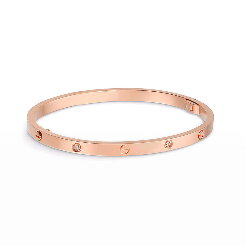 [LunaMar]LOVE 3.65MM SMALL MODEL BANGLE - 6-DIAMOND