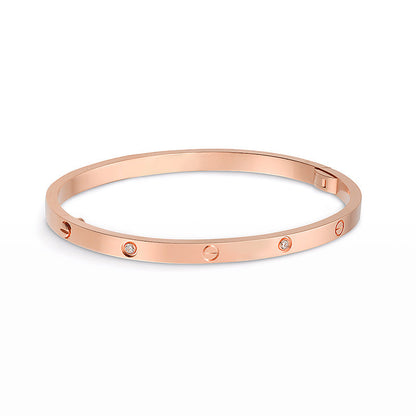 [LunaMar]LOVE 3.65MM SMALL MODEL BANGLE - 6-DIAMOND