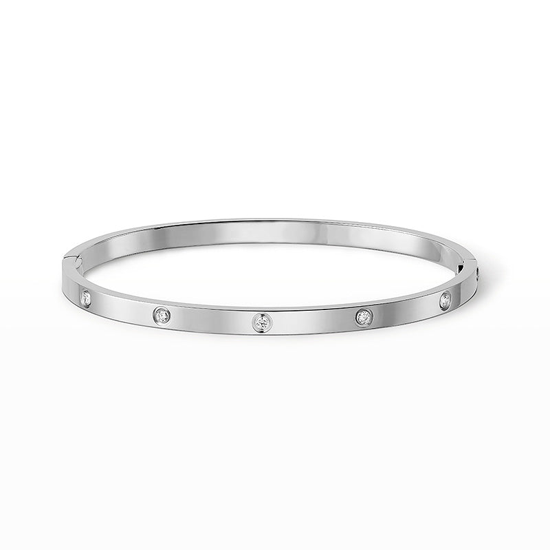 [LunaMar]LOVE 3.65MM SMALL MODEL BANGLE - 10-DIAMOND