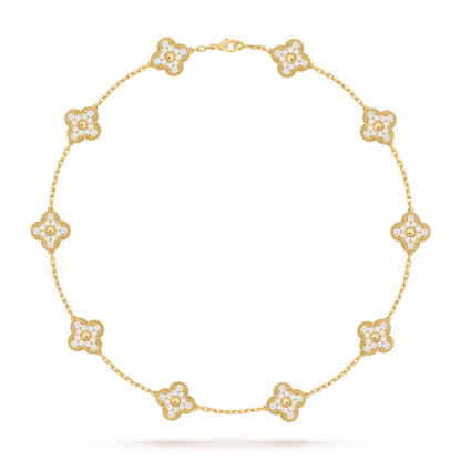 [LunaMar]CLASSIC LUCKY 10-MOTIF CLOVER NECKLACE GOLD COLLECTION