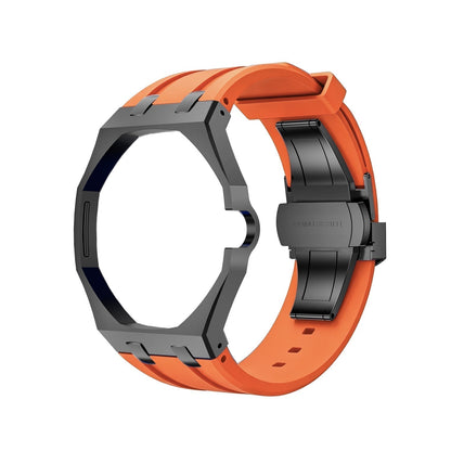 [LunaMar]OAK POP BLACK STEEL CASE & SILICONE STRAP