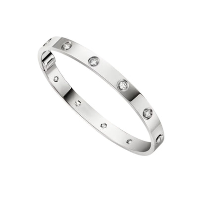 [LunaMar]CLASSIC 6.1MM LOVE SINGLE-SCREW CLOSURE BANGLE - 10-DIAMOND