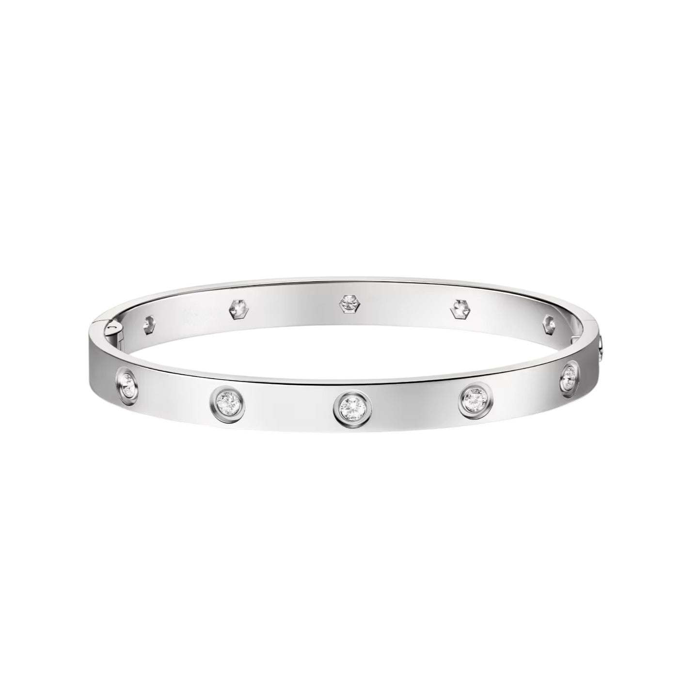 [LunaMar]CLASSIC 6.1MM LOVE SINGLE-SCREW CLOSURE BANGLE - 10-DIAMOND