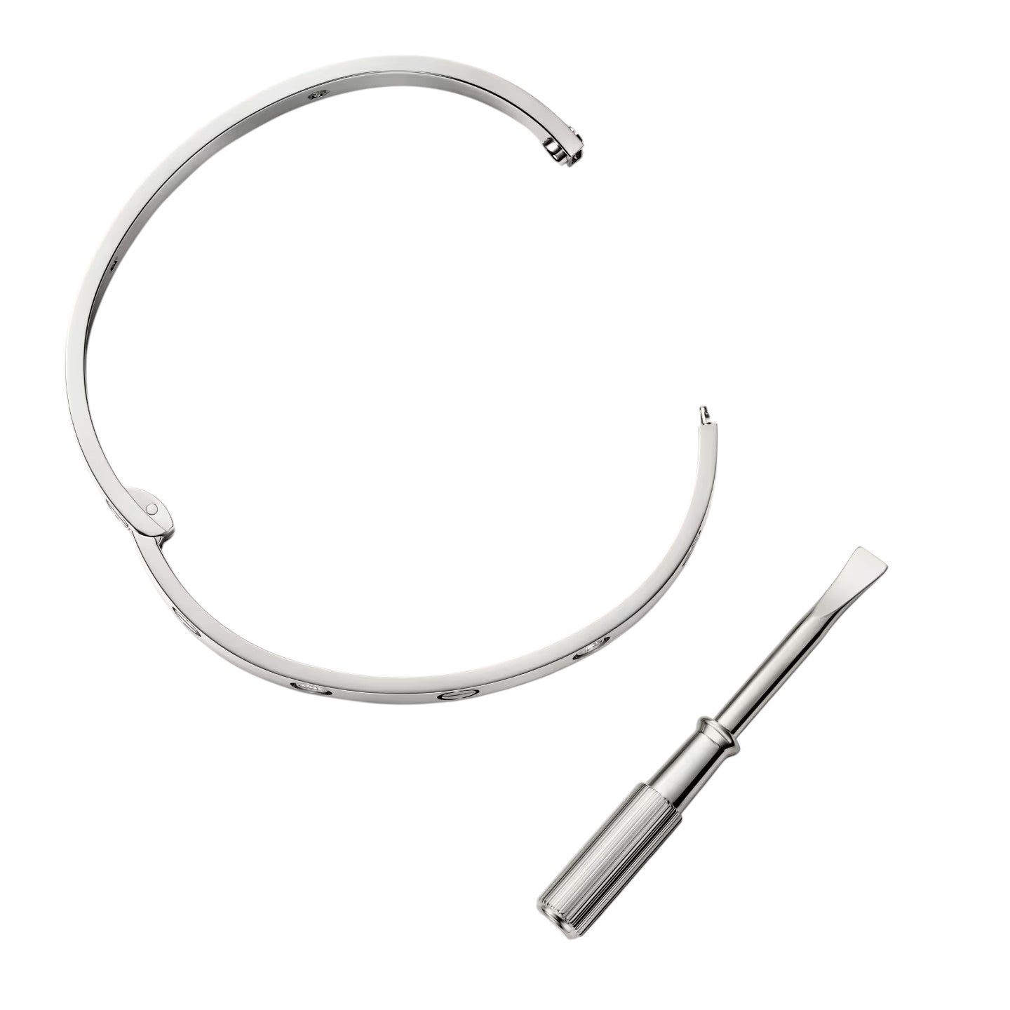 [LunaMar]CLASSIC 6.1MM LOVE SINGLE-SCREW CLOSURE BANGLE - 4-DIAMOND