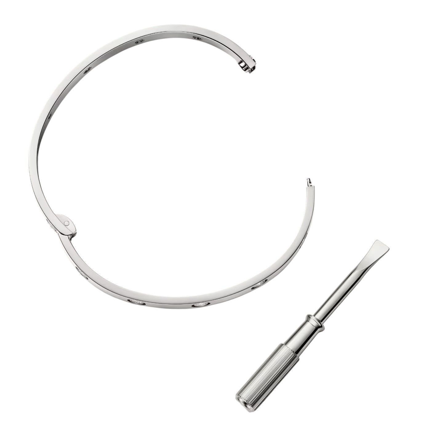 [LunaMar]CLASSIC 6.1MM LOVE SINGLE-SCREW CLOSURE BANGLE - 10-DIAMOND