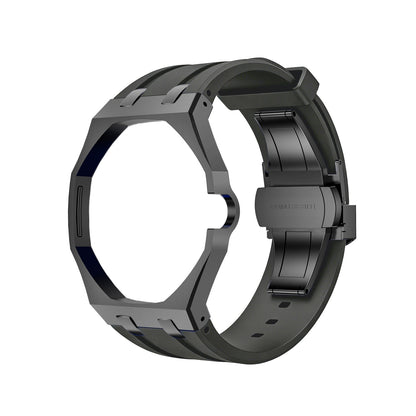 [LunaMar]OAK POP BLACK STEEL CASE & SILICONE STRAP