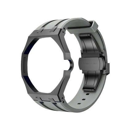 [LunaMar]OAK POP BLACK STEEL CASE & SILICONE STRAP