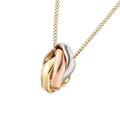 [LunaMar]TRI-COLOR SQUARE RING NECKLACE