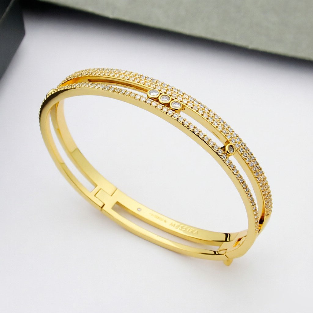 [LunaMar]MOVE ROMANE PAVÉ DIAMOND BANGLE BRACELET