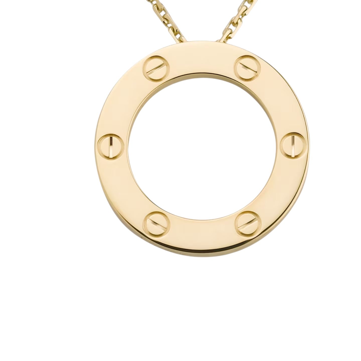 [LunaMar]LOVE LARGE CIRCULAR PENDANT NECKLACE