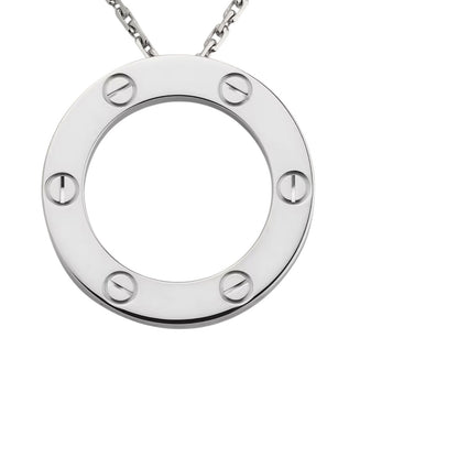 [LunaMar]LOVE LARGE CIRCULAR PENDANT NECKLACE