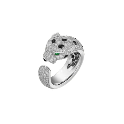 [LunaMar]PANTHÈRE DE DIAMOND HALF-PAVÉ MEDIUM RING