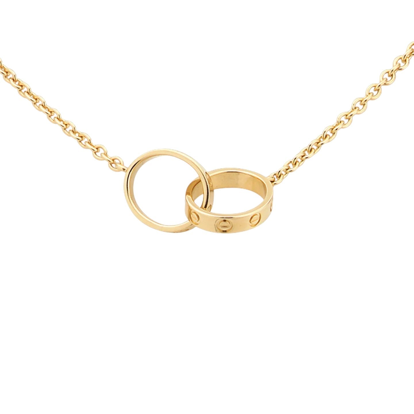 [LunaMar]LOVE DOUBLE-RING INTERLOCKED NECKLACE