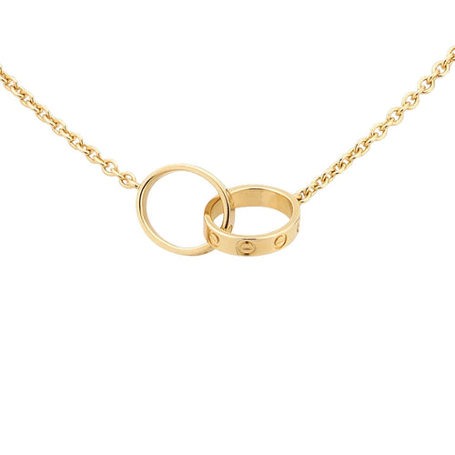 [LunaMar]LOVE DOUBLE-RING INTERLOCKED NECKLACE