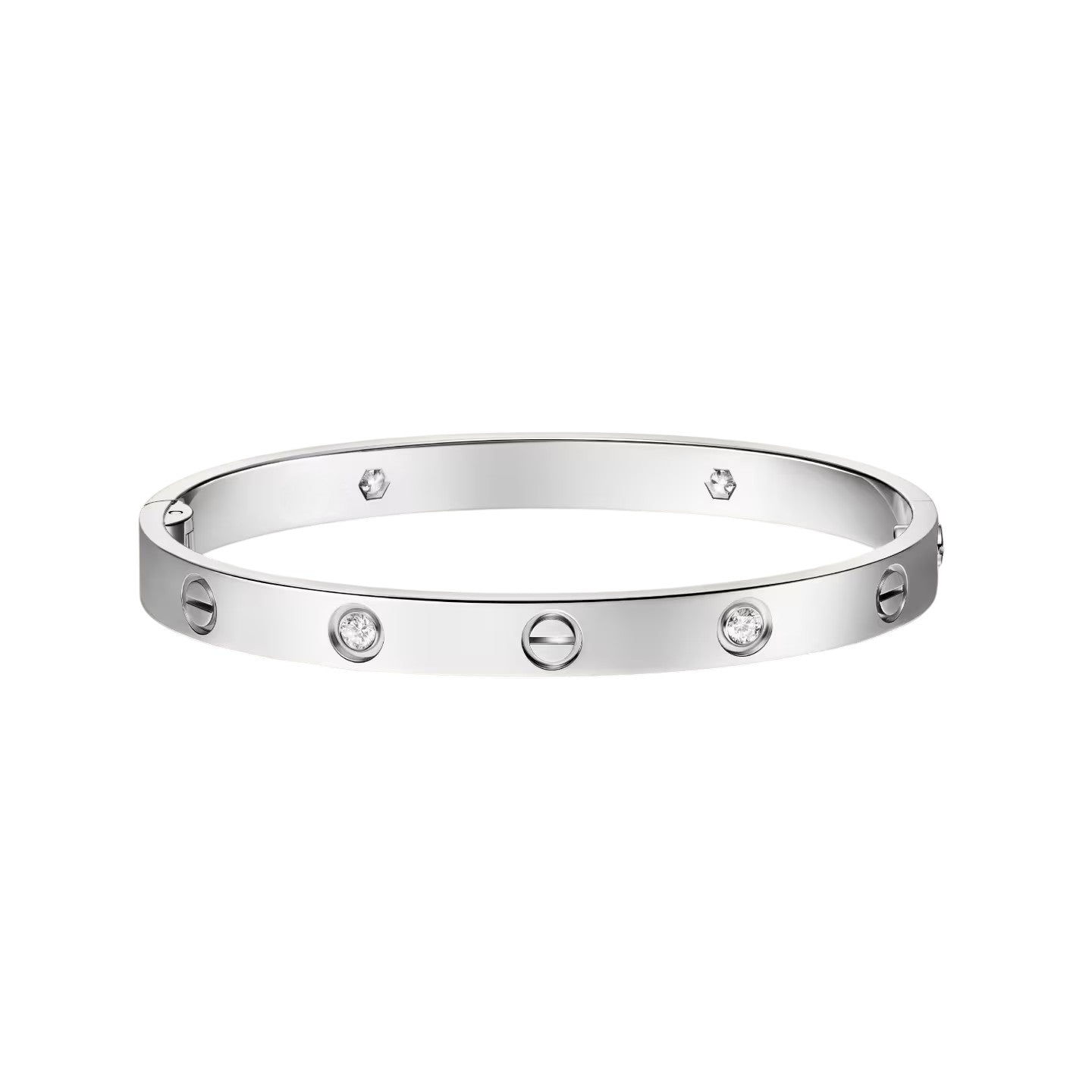 [LunaMar]CLASSIC 6.1MM LOVE SINGLE-SCREW CLOSURE BANGLE - 4-DIAMOND
