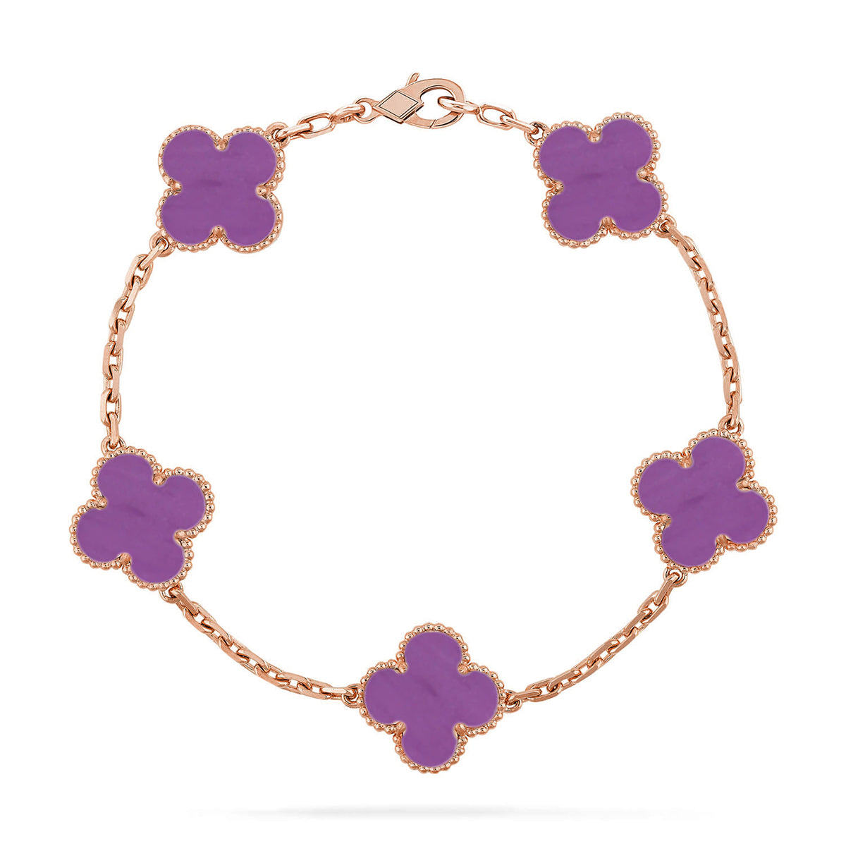 [LunaMar]LUCKY CLOVER 5-MOTIF BRACELET - VIOLET COLLECTION