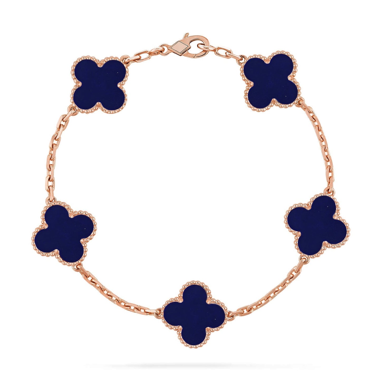 [LunaMar]LUCKY CLOVER 5-MOTIF BRACELET - LAPIS LAZULI COLLECTION