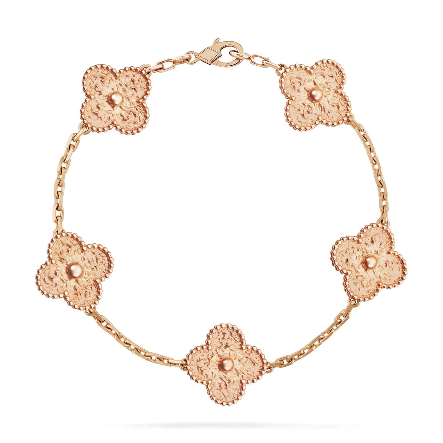 [LunaMar]LUCKY CLOVER 5-MOTIF BRACELET - BRONZING