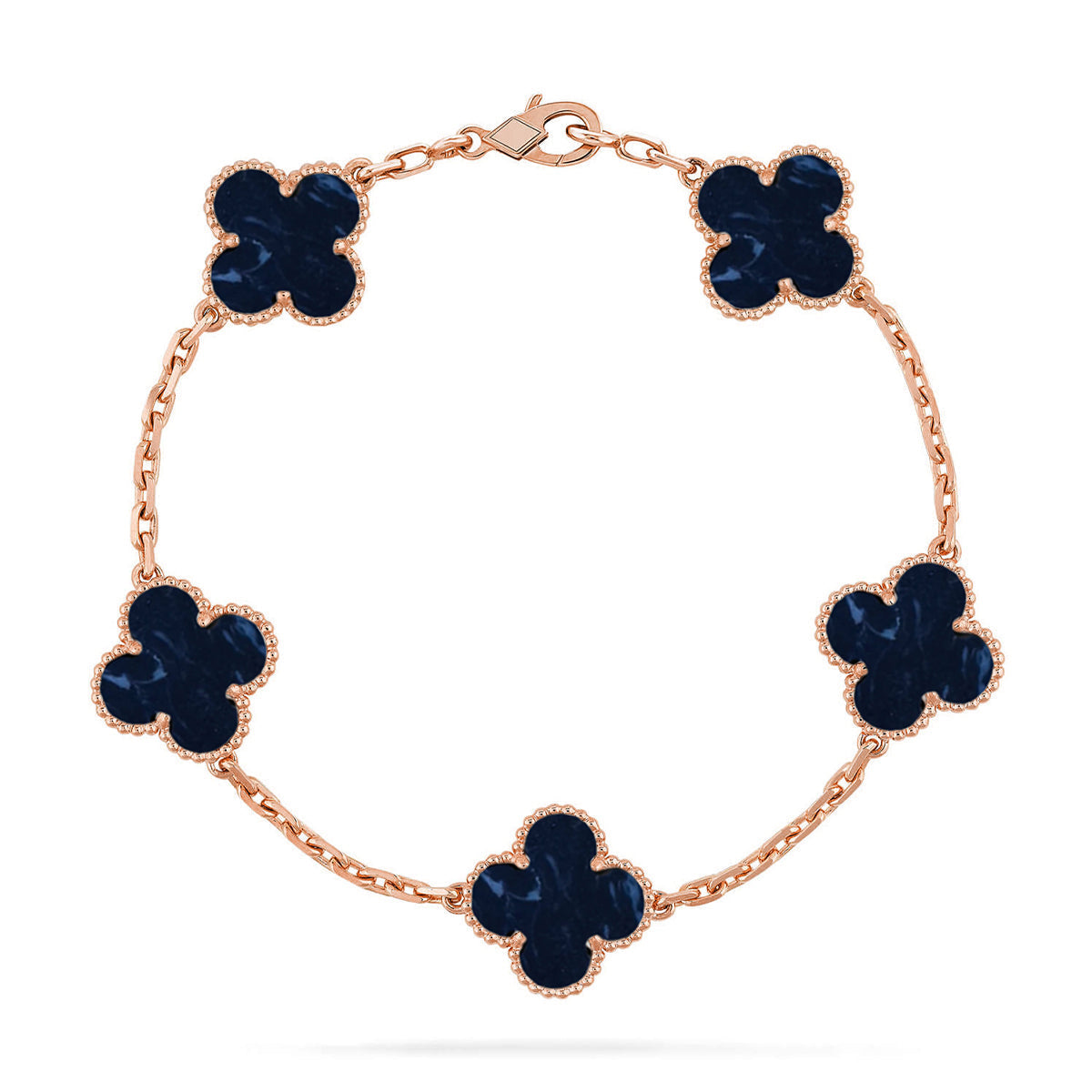 [LunaMar]LUCKY CLOVER 5-MOTIF BRACELET - PIETERSITE COLLECTION