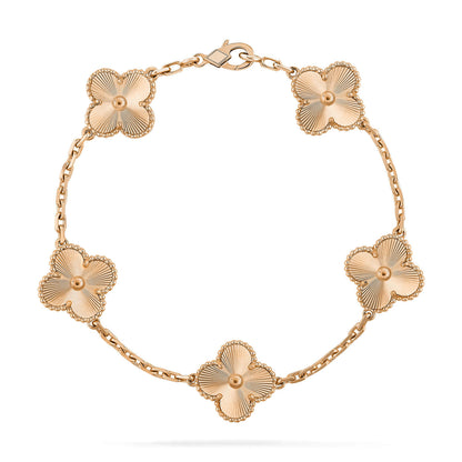 [LunaMar]LUCKY CLOVER 5-MOTIF BRACELET - LASER COLLECTION