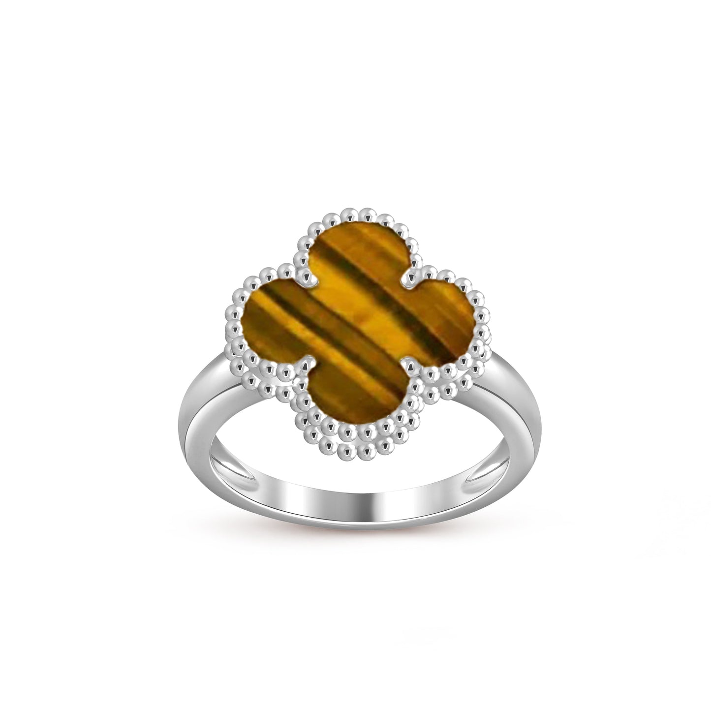 [LunaMar]LUCKY CLOVER VINTAGE WHITE GOLD RING COLLECTION