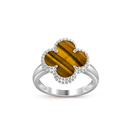 [LunaMar]LUCKY CLOVER VINTAGE WHITE GOLD RING COLLECTION