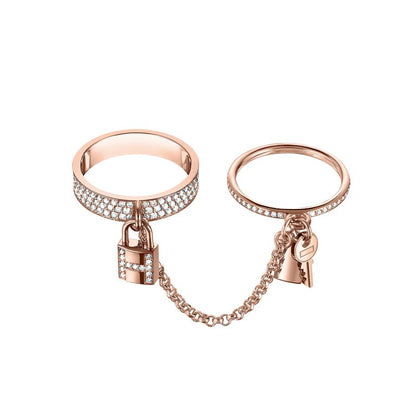 [LunaMar]HM KELLY CLOCHETTE DOUBLE RING IN  WITH DIAMONDS