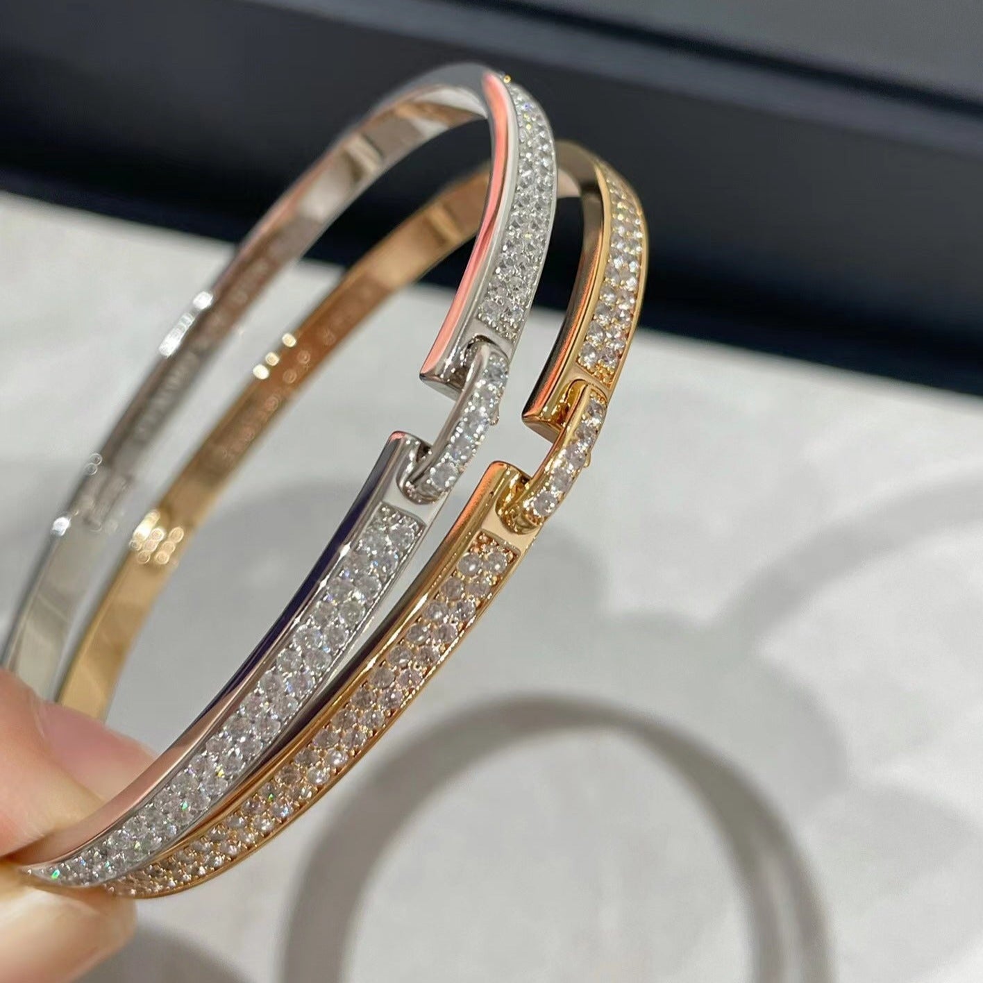 [LunaMar]LIENS VIDENCE DIAMOND PAVED BRACELET