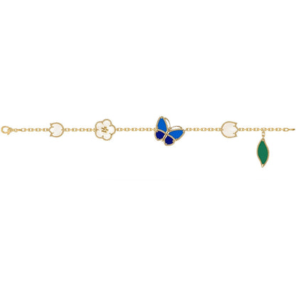 [LunaMar]SPRING ENCHANTMENT BUTTERFLY & FLORAL CHARM BRACELET
