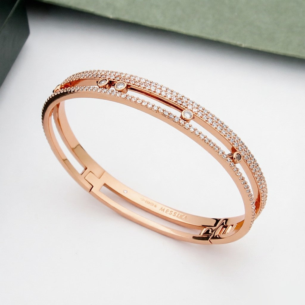 [LunaMar]MOVE ROMANE PAVÉ DIAMOND BANGLE BRACELET