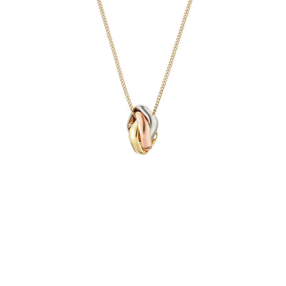 [LunaMar]TRI-COLOR SQUARE RING NECKLACE