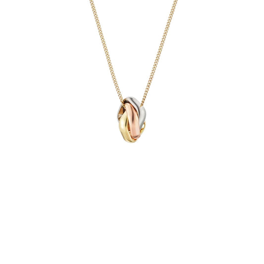 [LunaMar]TRI-COLOR SQUARE RING NECKLACE