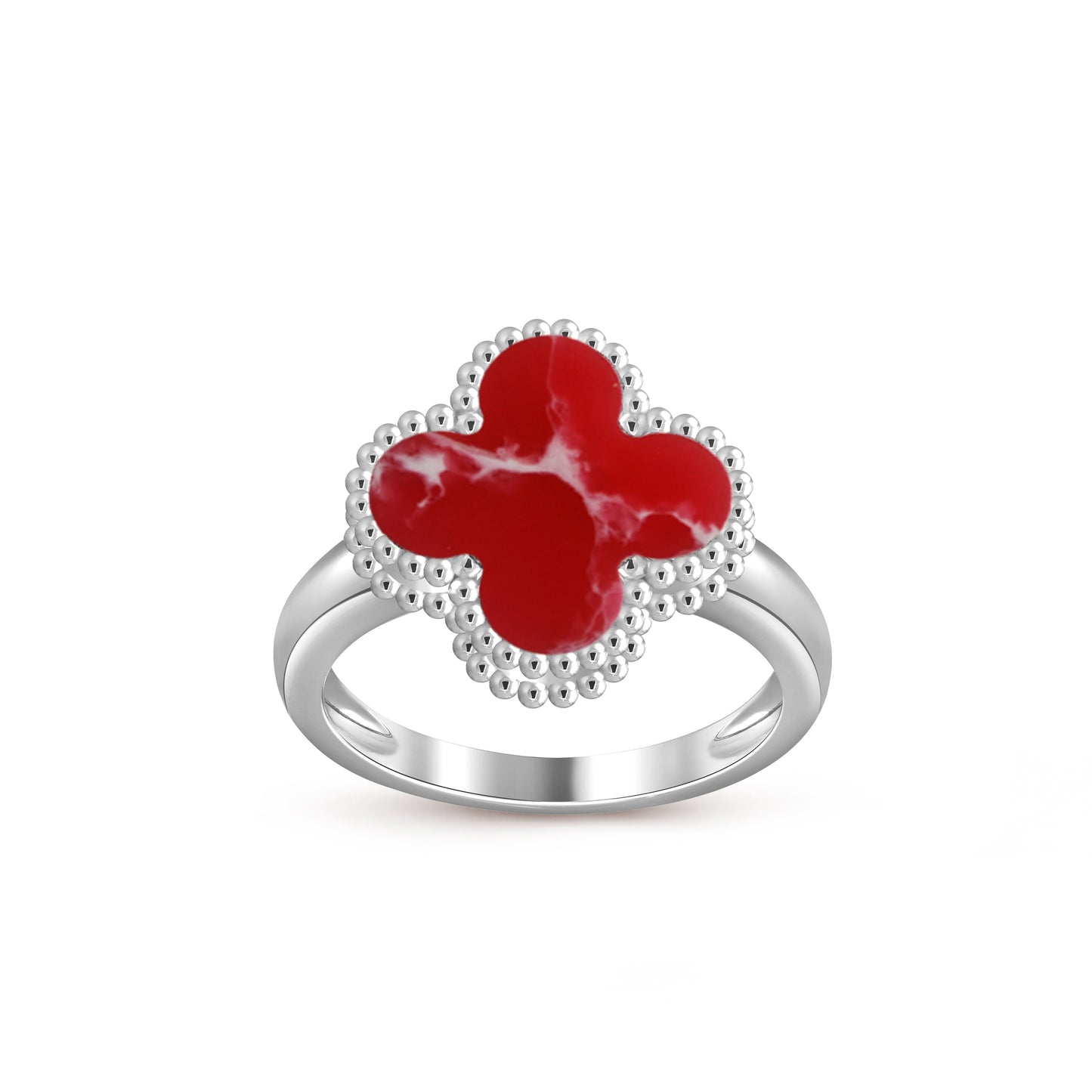 [LunaMar]LUCKY CLOVER VINTAGE WHITE GOLD RING COLLECTION