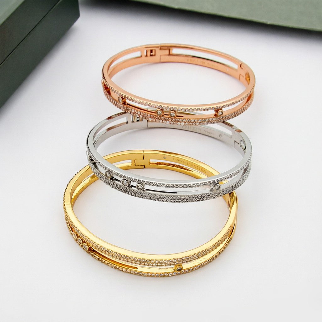[LunaMar]MOVE ROMANE PAVÉ DIAMOND BANGLE BRACELET