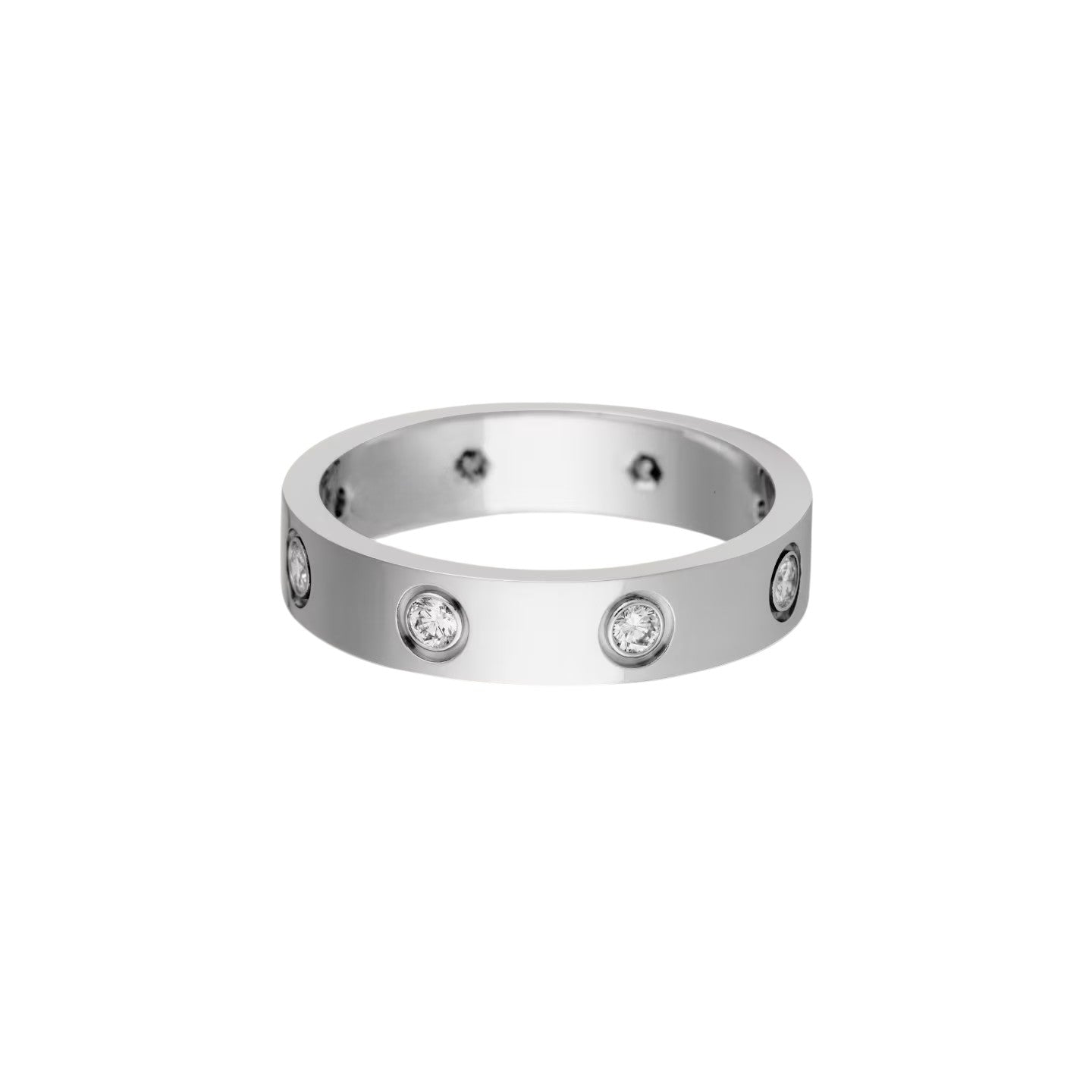 [LunaMar]LOVE 4MM 8 DIAMONDS RING