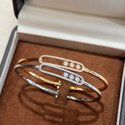 [LunaMar]MOVE PAVÉ DIAMOND BANGLE BRACELET M
