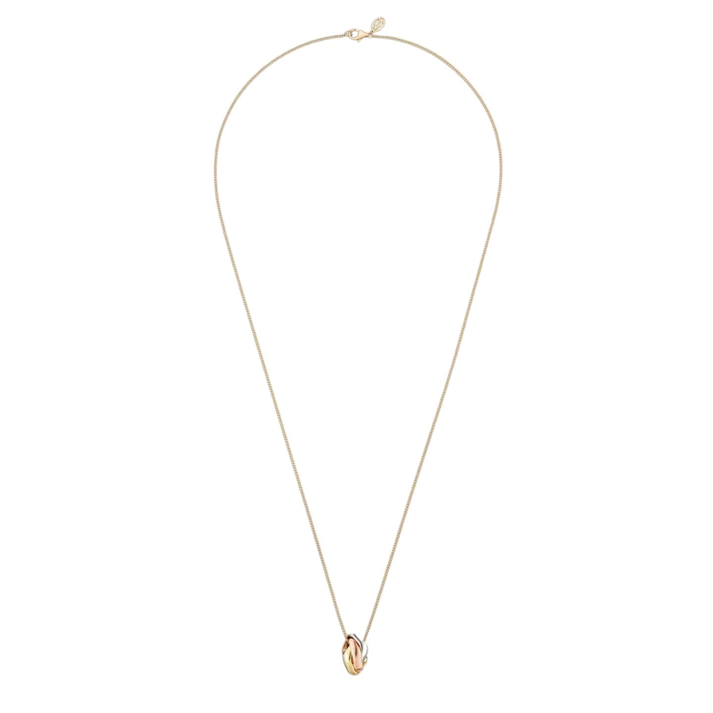 [LunaMar]TRI-COLOR SQUARE RING NECKLACE