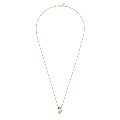 [LunaMar]TRI-COLOR SQUARE RING NECKLACE