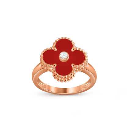 [LunaMar]LUCKY CLOVER DIAMOND-ACCENT ROSE GOLD RING COLLECTION