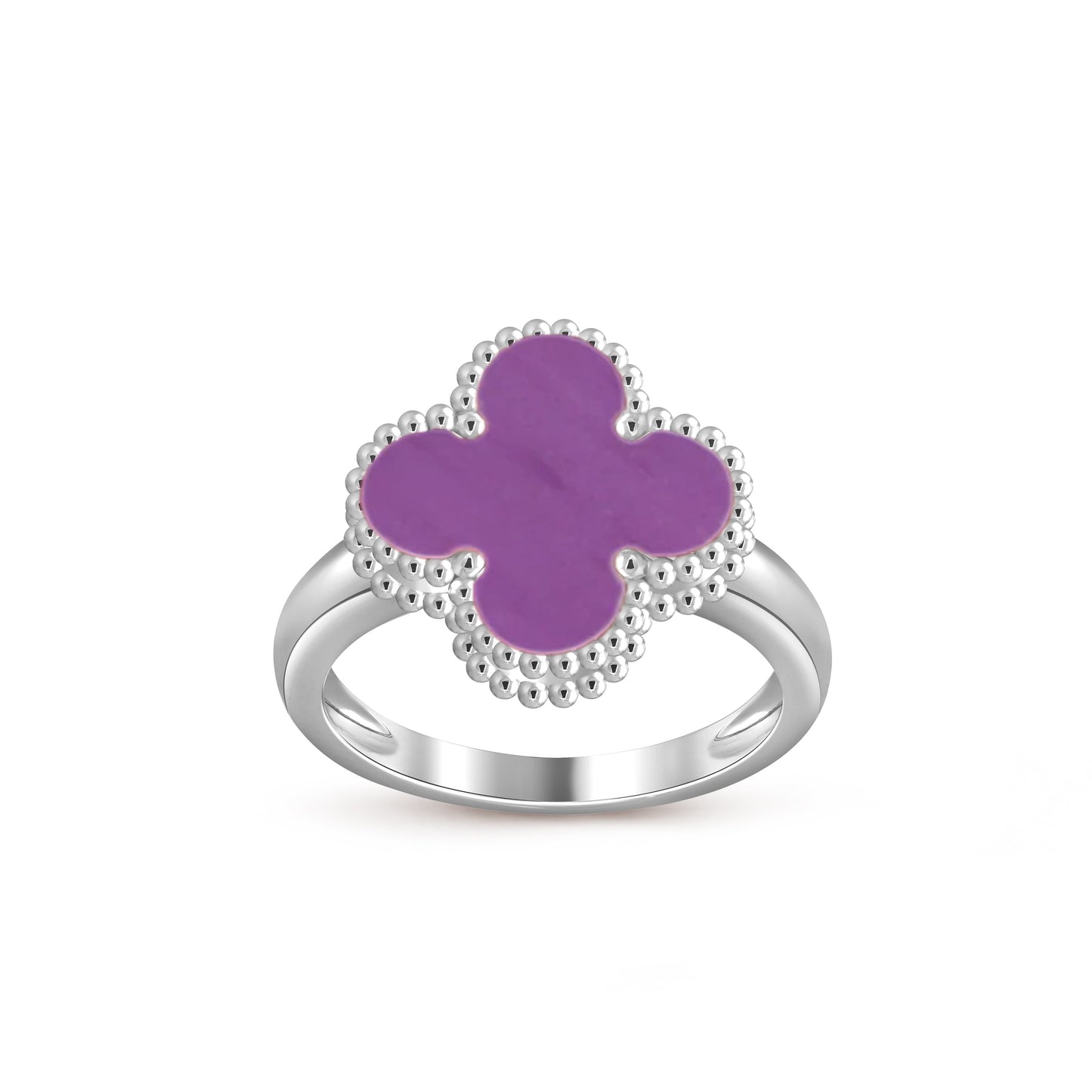 [LunaMar]LUCKY CLOVER VINTAGE WHITE GOLD RING COLLECTION