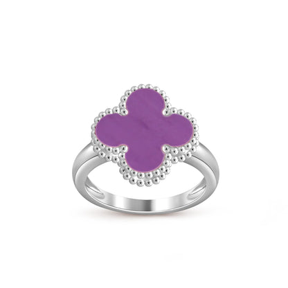 [LunaMar]LUCKY CLOVER VINTAGE WHITE GOLD RING COLLECTION