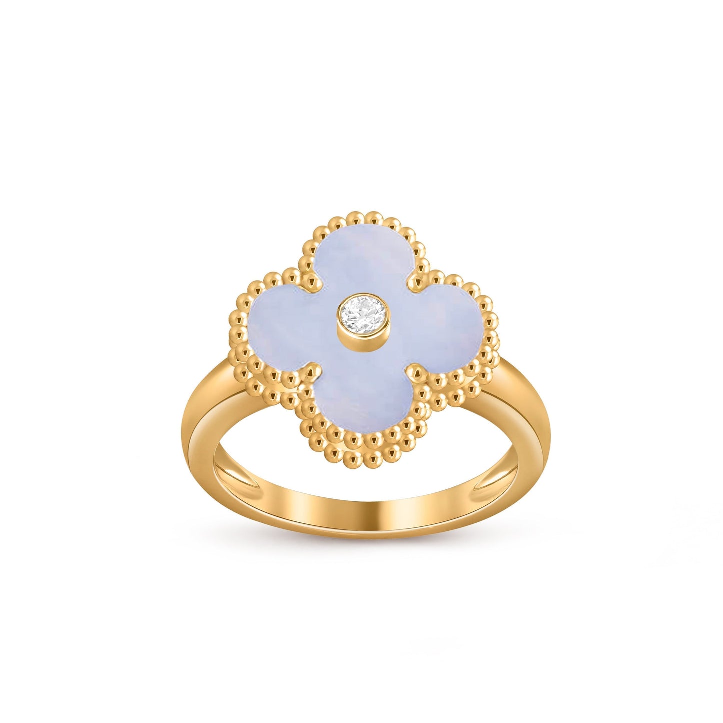 [LunaMar]LUCKY CLOVER DIAMOND-ACCENT GOLD RING COLLECTION